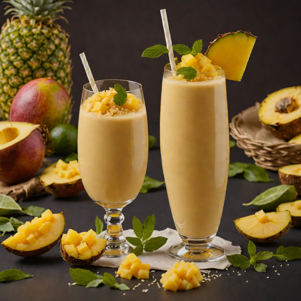 Blended Mango-Pineapple Tropical Smoothie