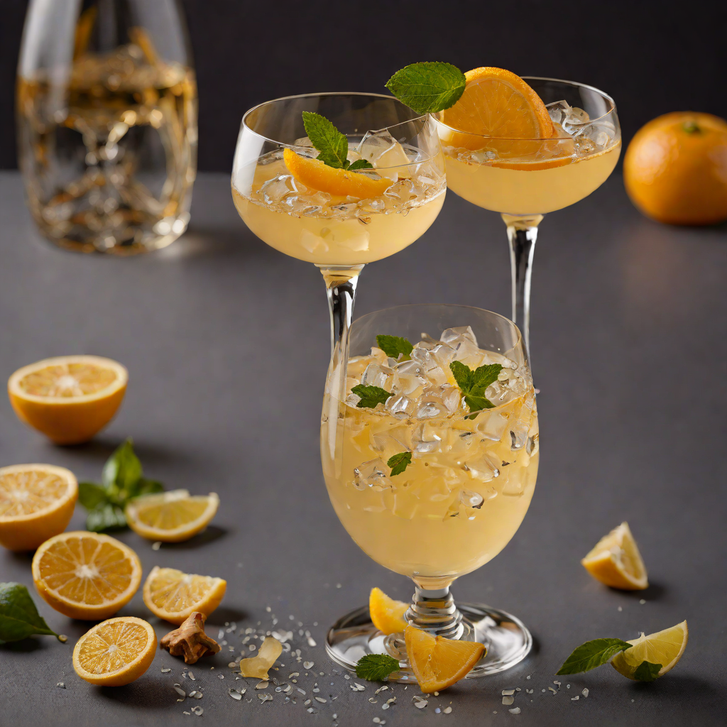 Ginger and Citrus Aperitif with Liqueur and Sparkling Wine