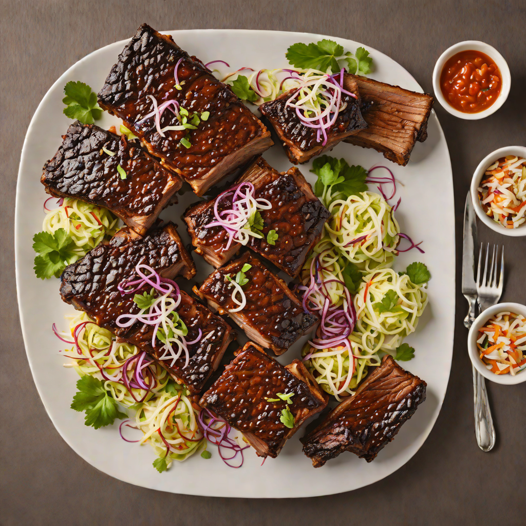Grilled Kansas City-Style BBQ Beef Ribs with Tangy Slaw