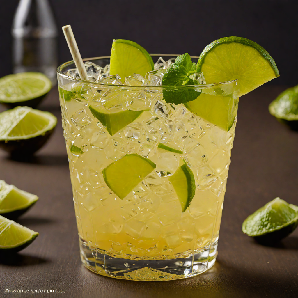 Cachaça Lime and Sugarcane Caipirinha Cocktail