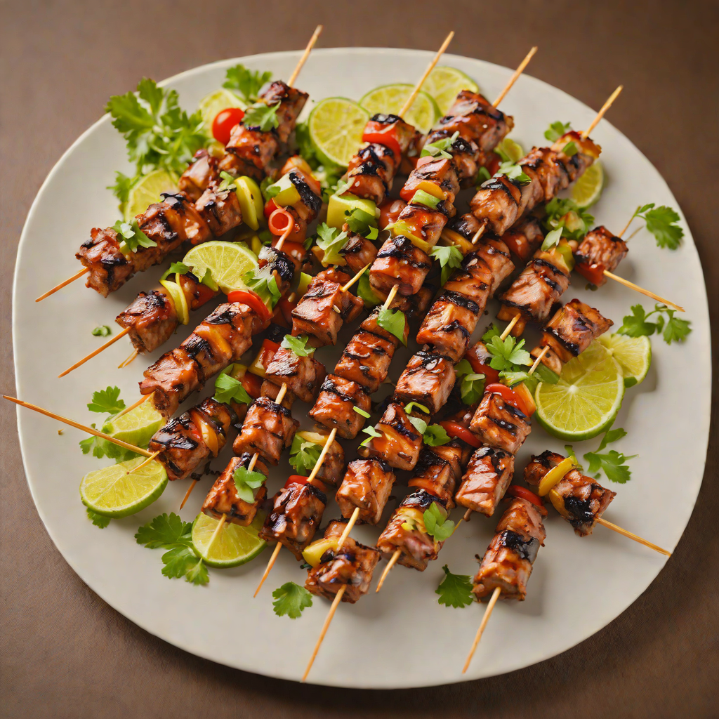 Grilled Island Grove Regional Park Style BBQ Pork Skewers