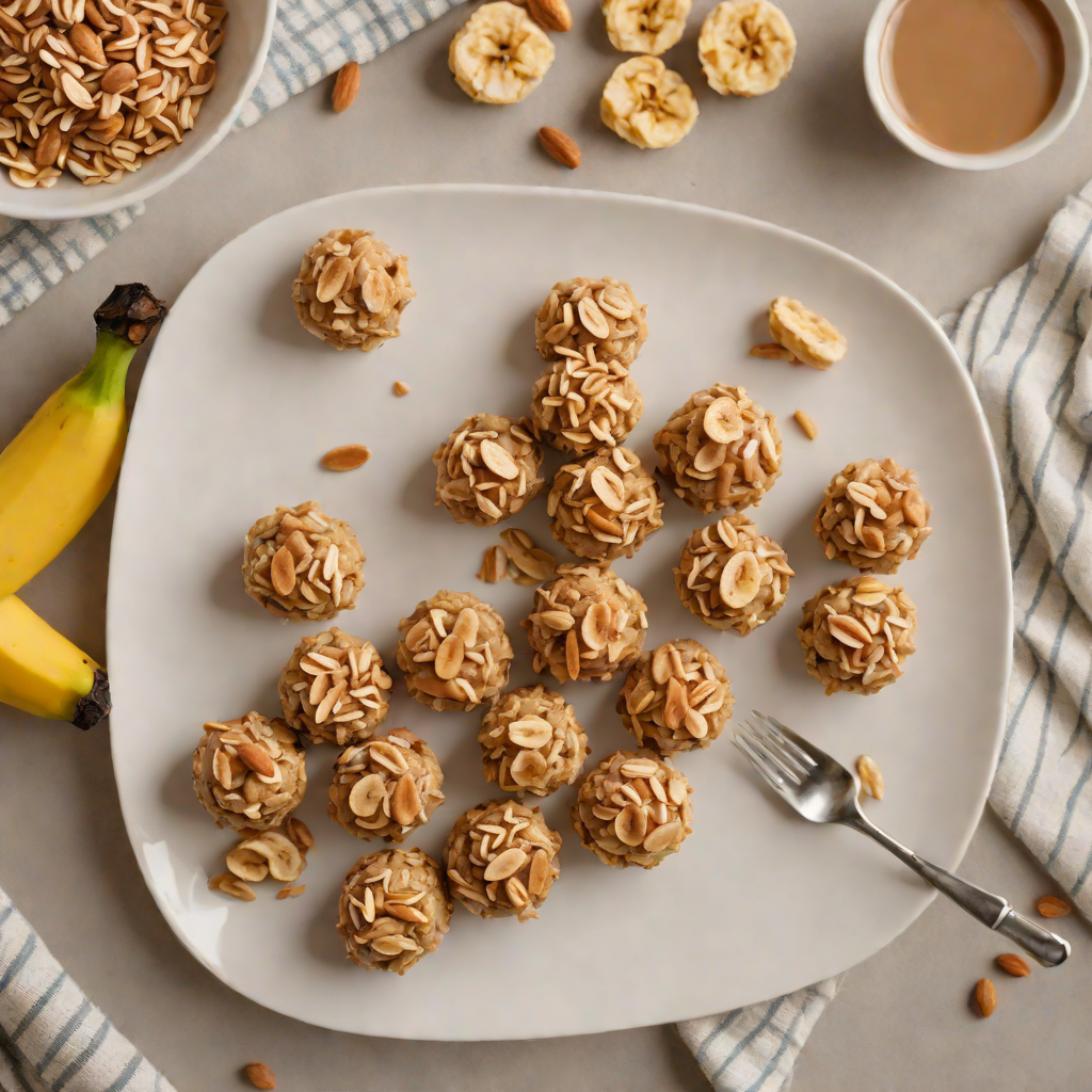 No-Bake Banana Oat Bites with Peanut Butter