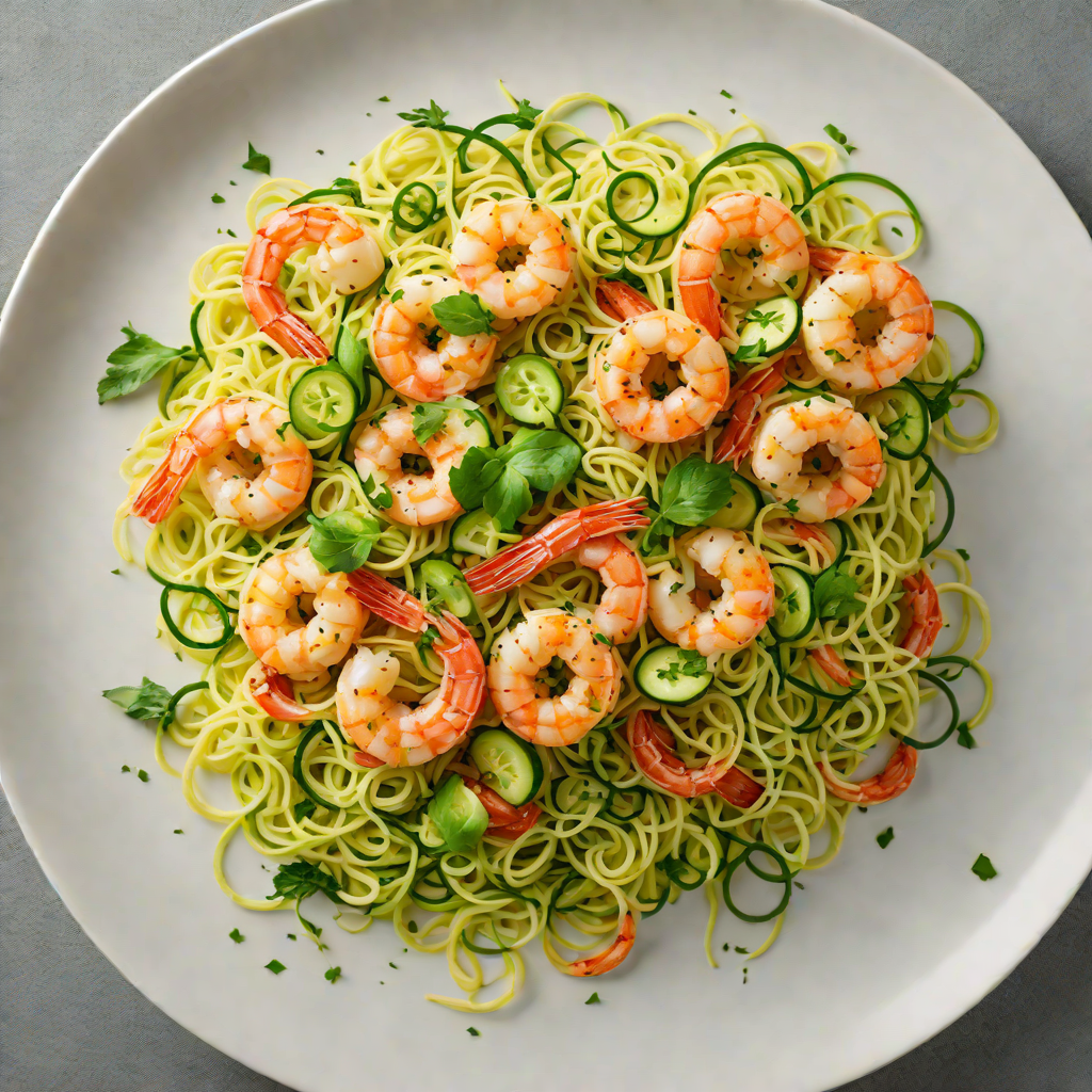 Sautéed Shrimp with Cauliflower Rice and Zucchini Noodles