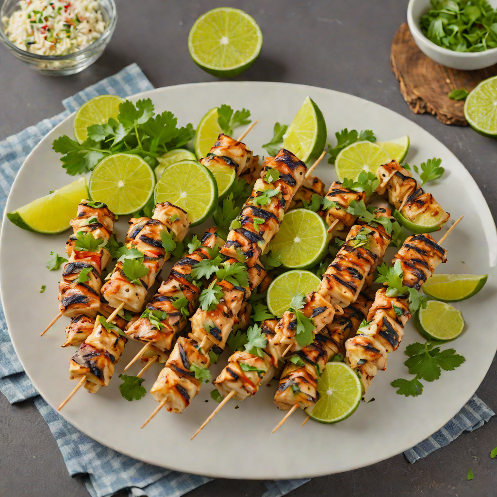 Cilantro-Lime Mezcal Chicken Skewers