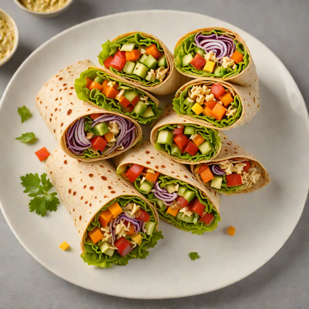 Roblox-Inspired Layered Veggie and Hummus Wrap