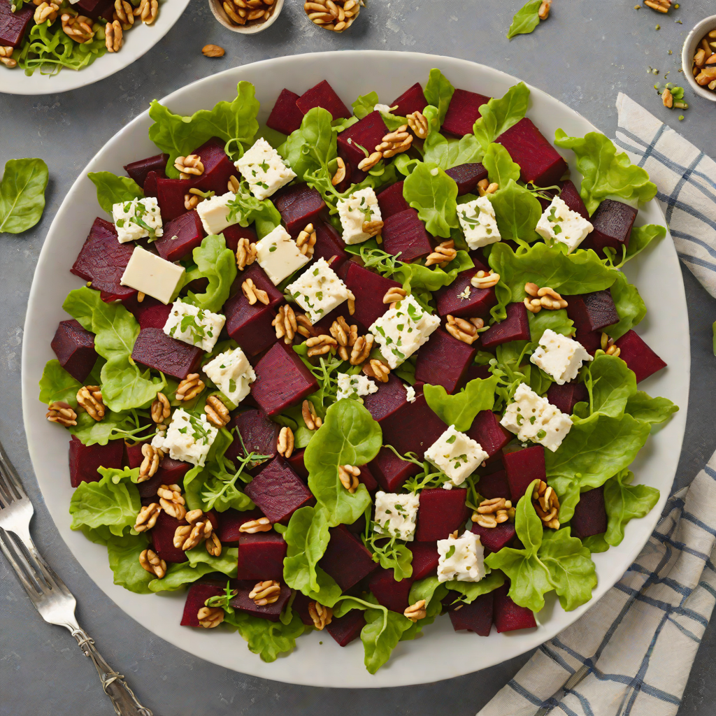 Concealed Layers Beet and Goat Cheese Salad with Walnuts