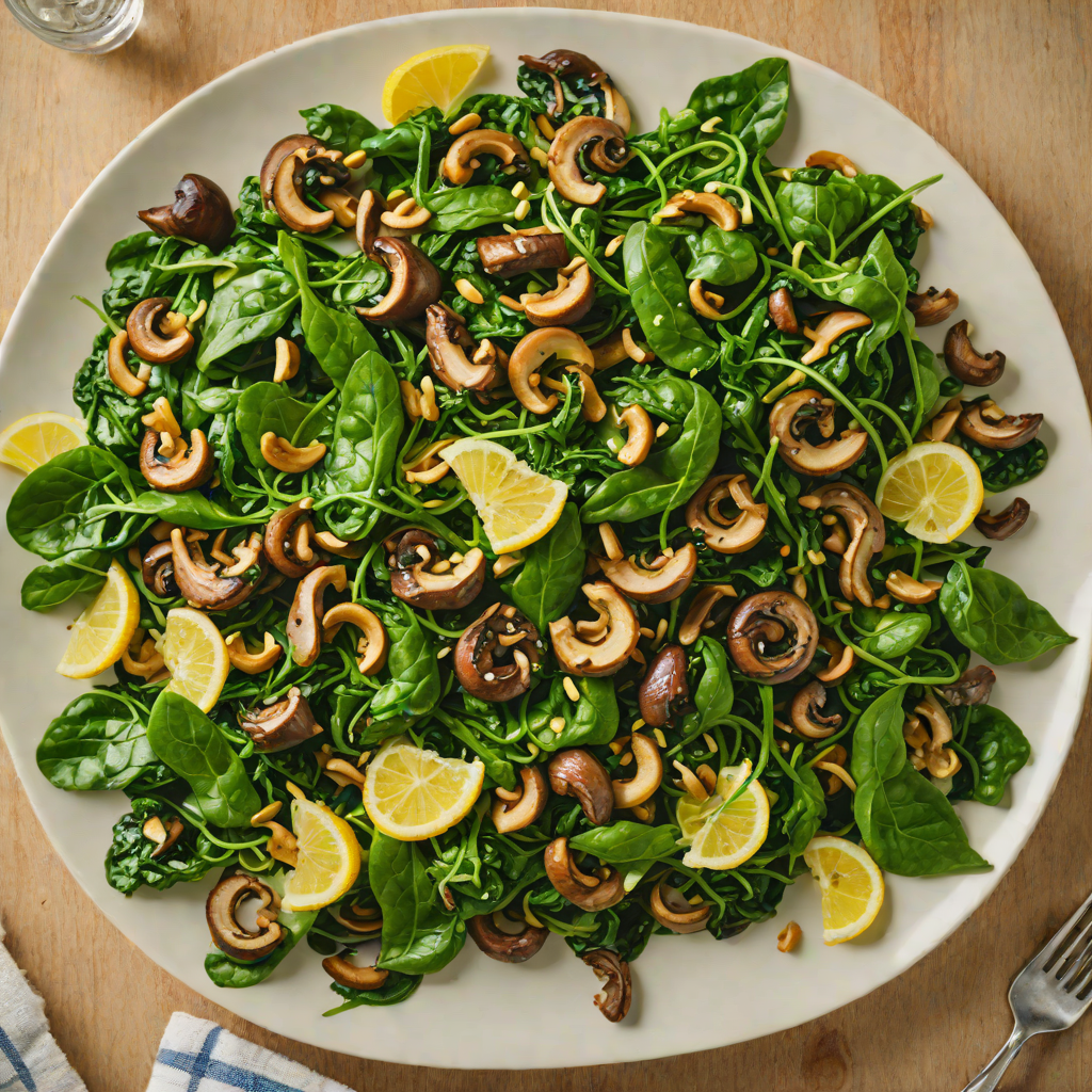 Sautéed Spinach and Mushrooms with Garlic and Lemon Zest