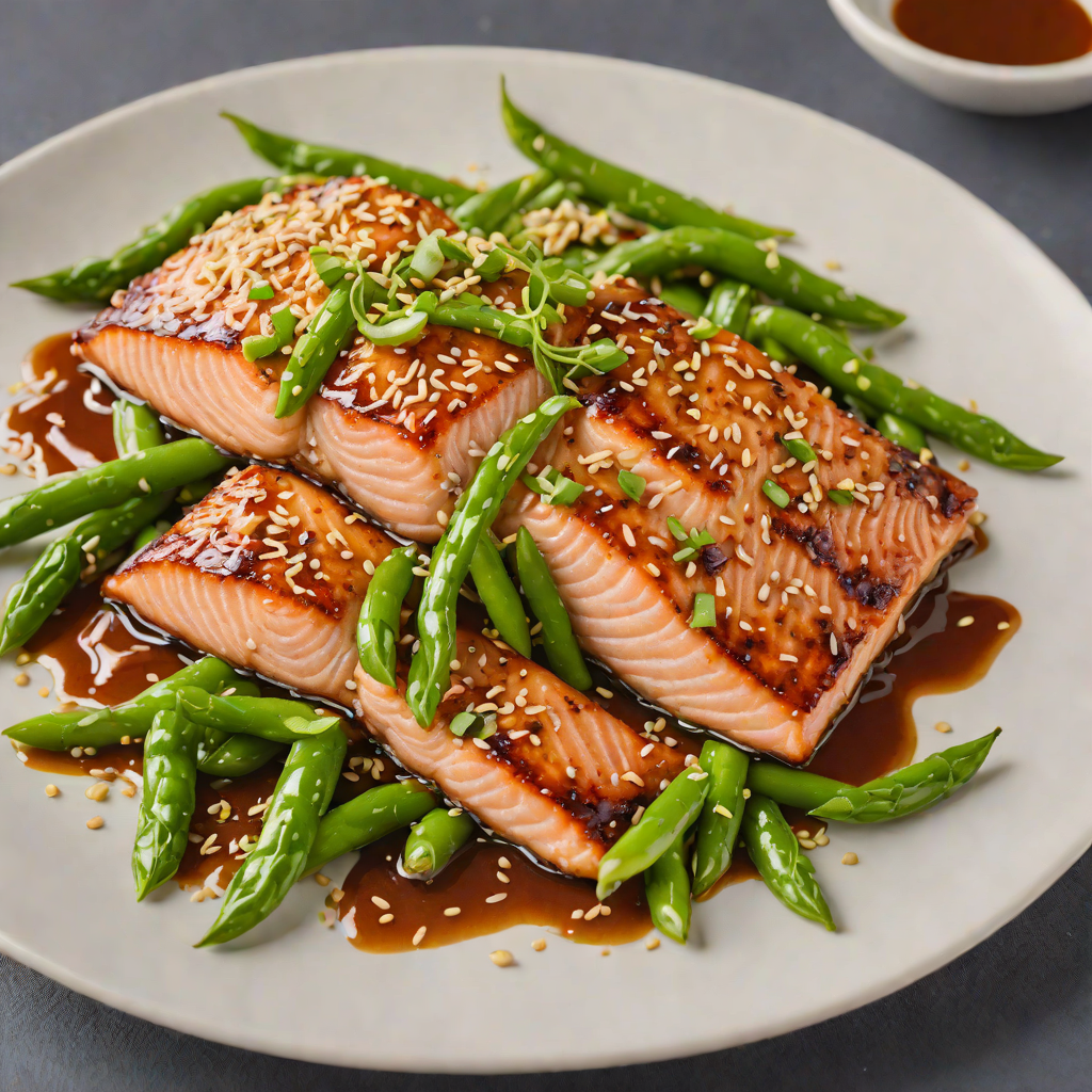 Garlic-Soy Glazed Salmon with Sesame Snap Peas
