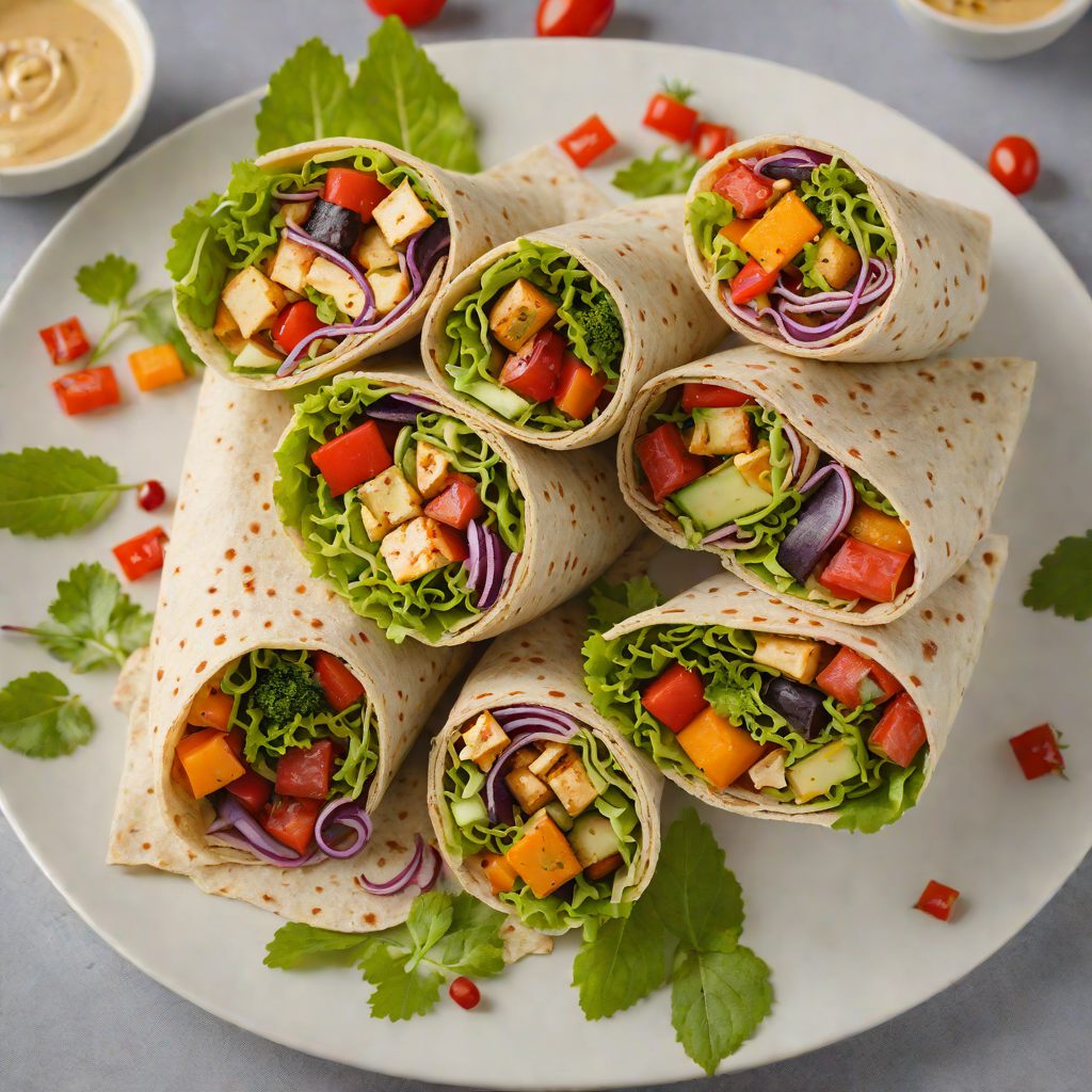 Plant-Powered Wrap with Roasted Vegetables and Tahini Dressing