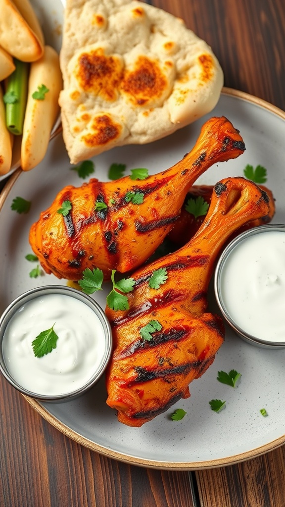 Tandoori-Spiced Grilled Chicken with Tamarind Yogurt Sauce