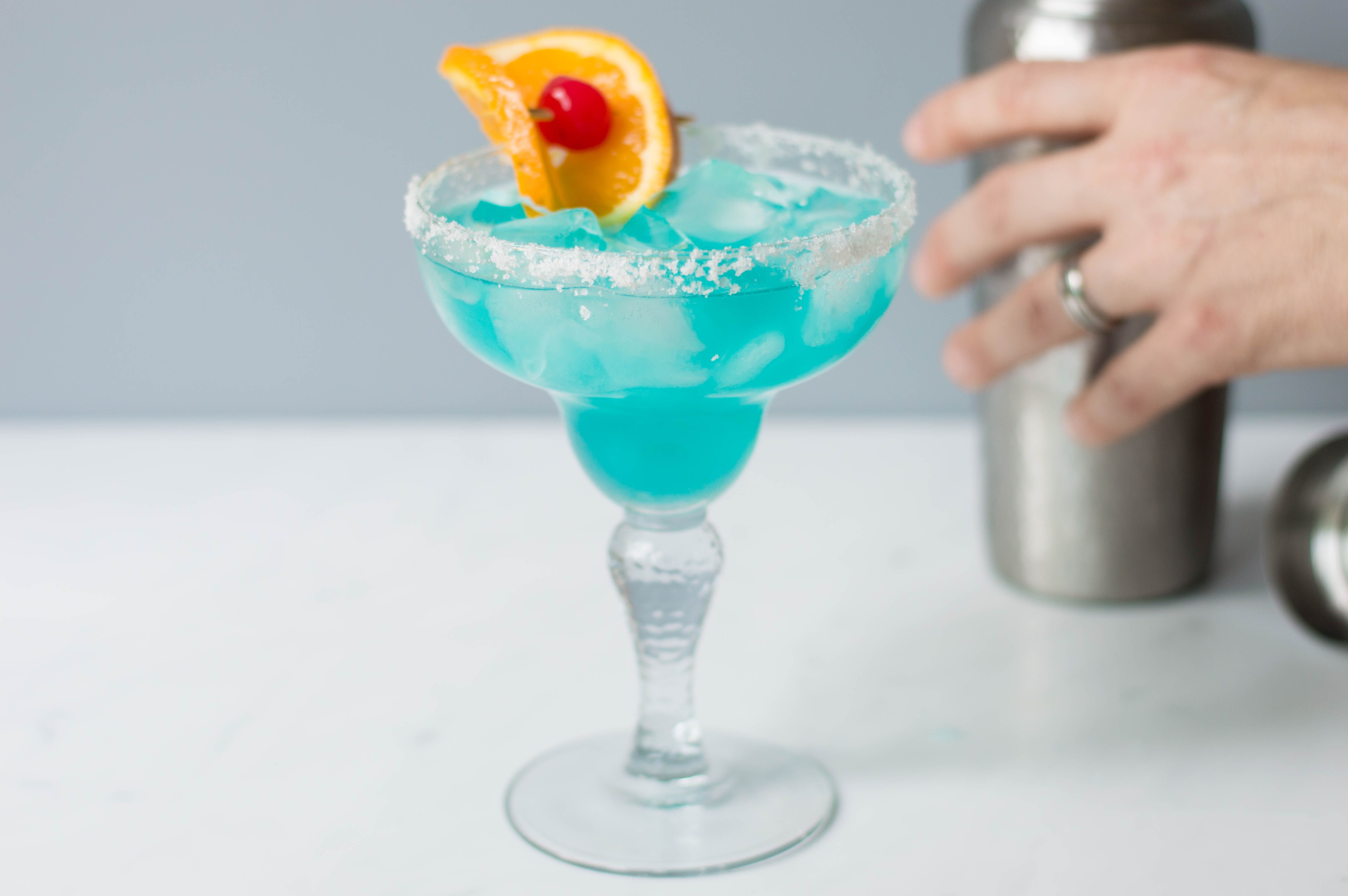 Bioluminescent-Inspired Blue Curacao and Coconut Cocktail