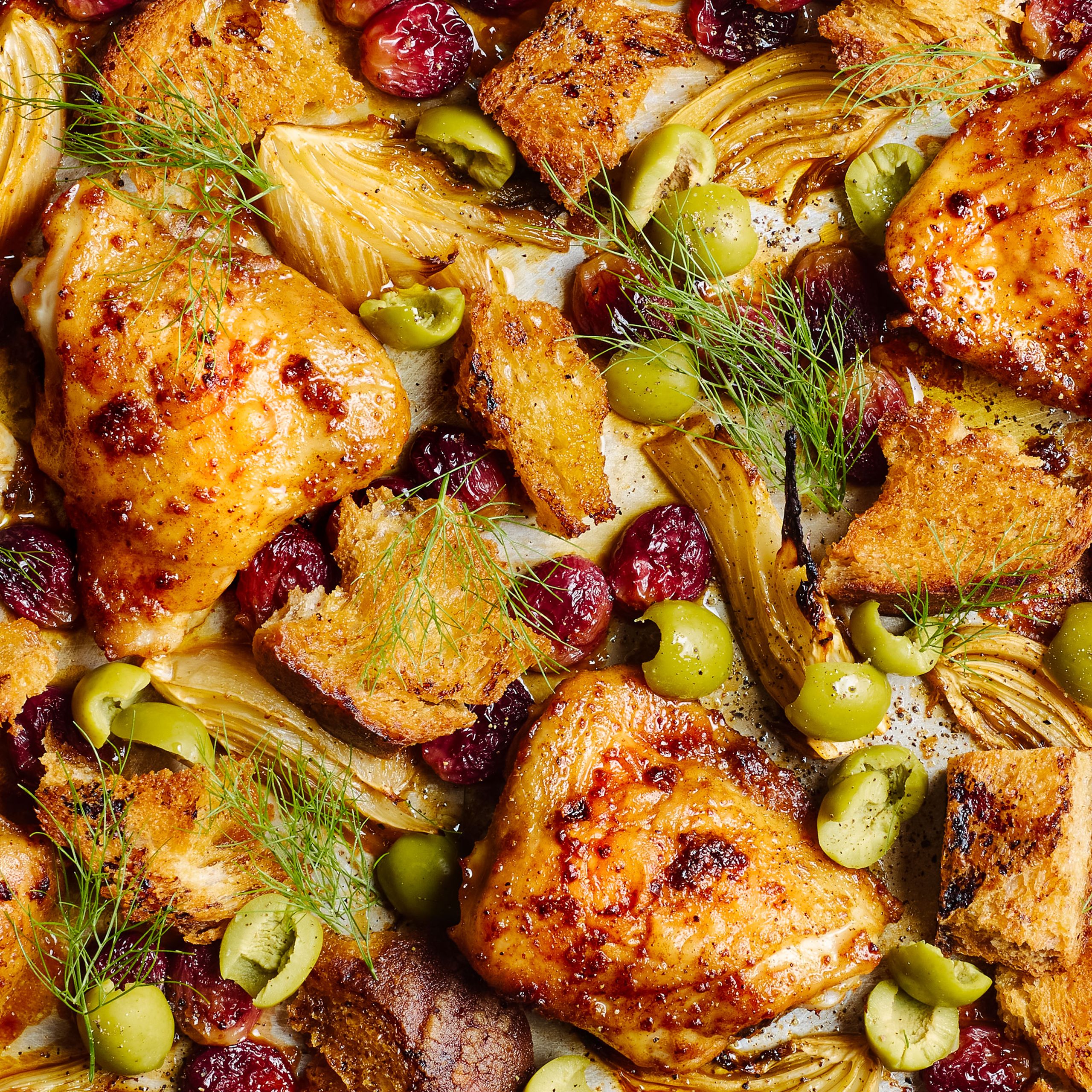 Fennel and Orange Sheet Pan Chicken with Rosemary