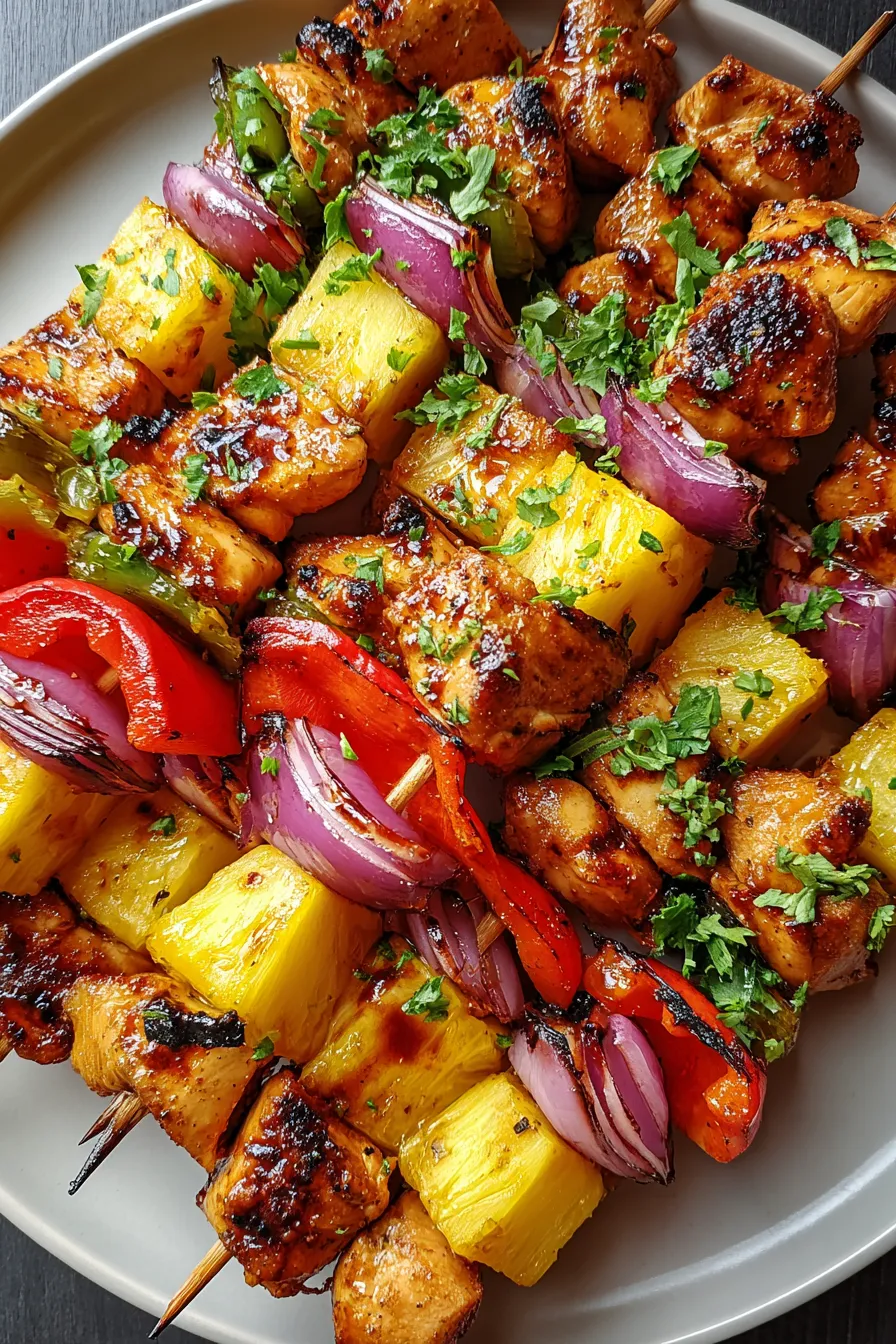 Caribbean Rum-Spiced Pineapple Chicken Skewers