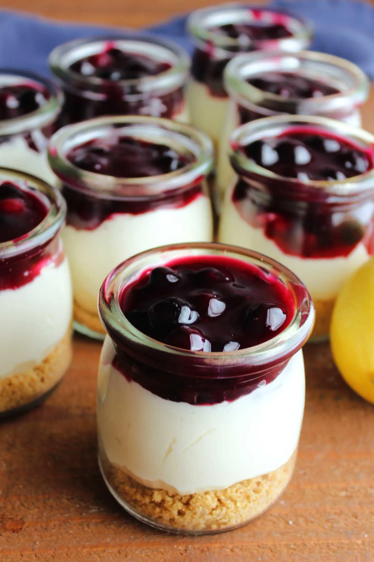 No-Bake Lemon Cheesecake Jars with Graham Cracker Crust