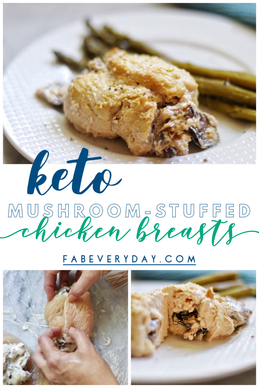 Creamy Keto Bacon & Mushroom Stuffed Chicken Breast
