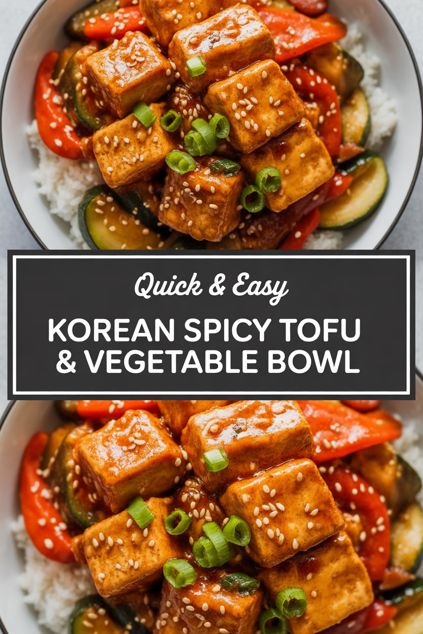 Quick Stir-Fried Korean Spicy Tofu with Vegetables