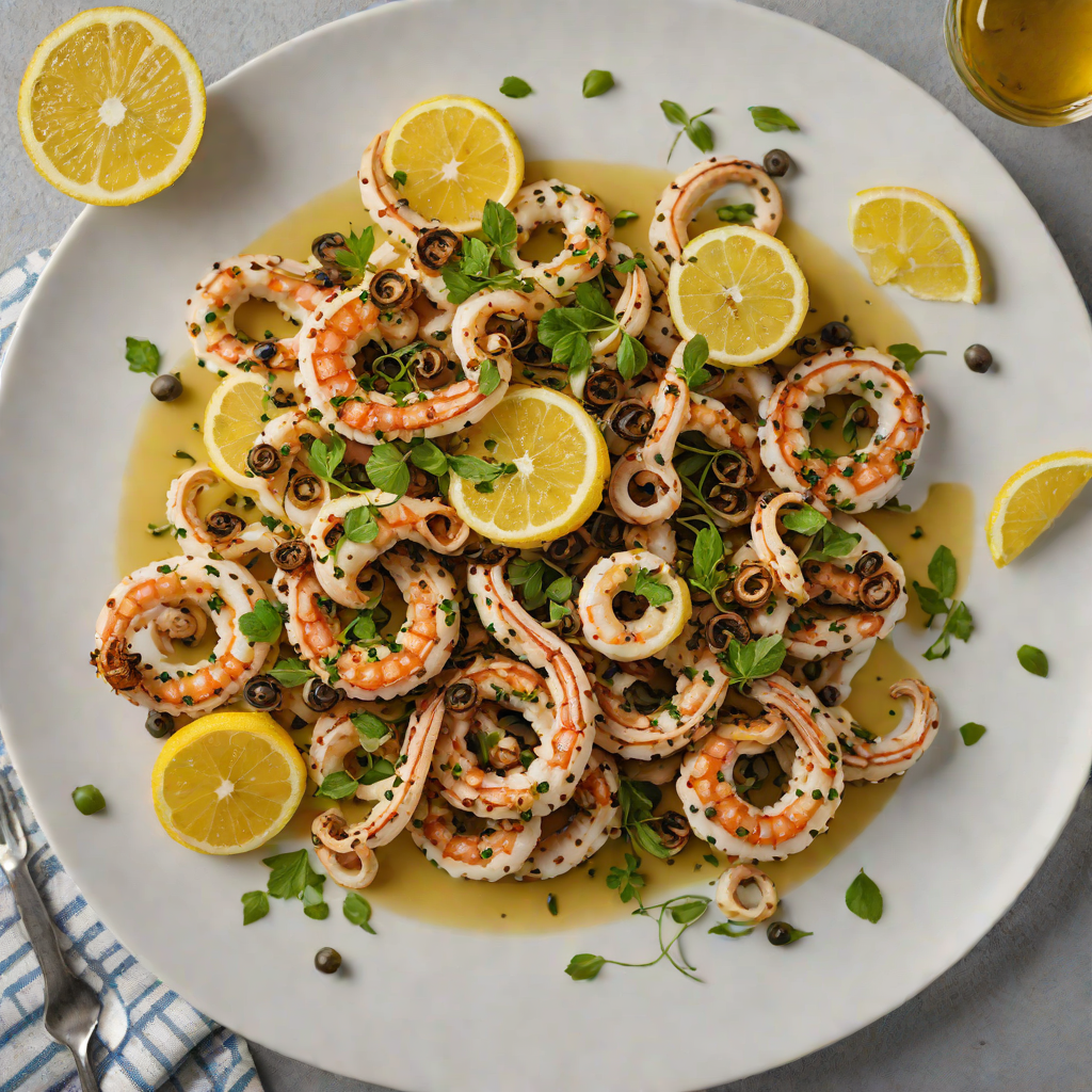 Lemon-Oregano Grilled Octopus with Olive Oil and Capers