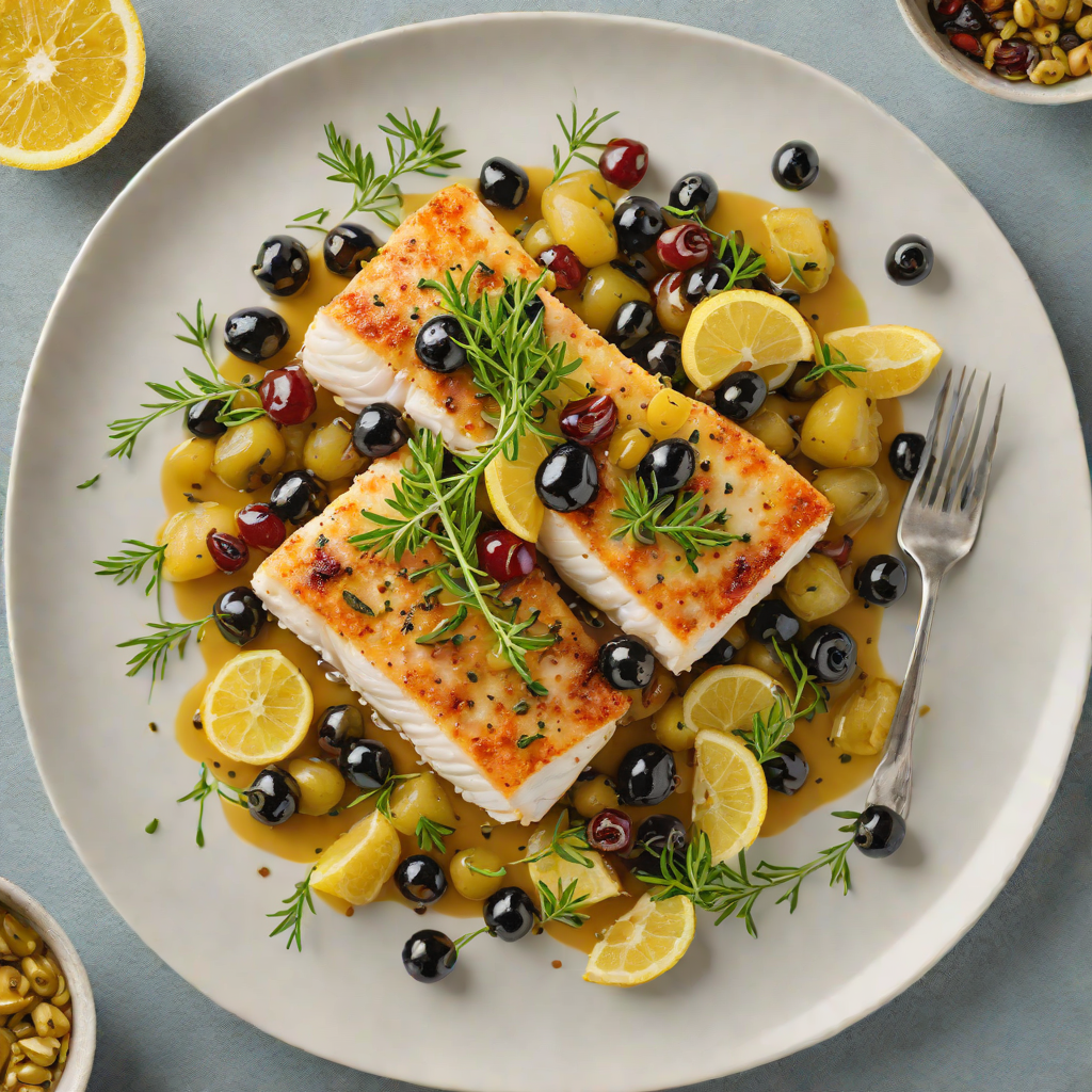 Pan-Roasted Mediterranean Cod with Preserved Lemon and Olives