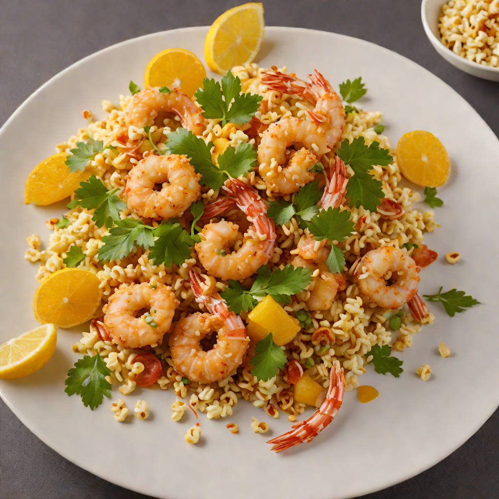 Sautéed Chicken with Spicy Popcorn Shrimp and Citrus Glaze