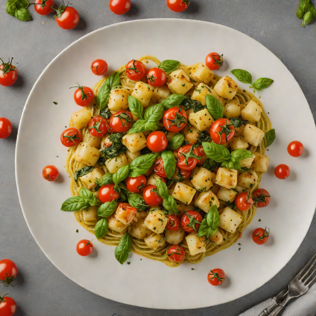 Pan-Seared Gnocchi with Roasted Cherry Tomatoes and Basil Pesto