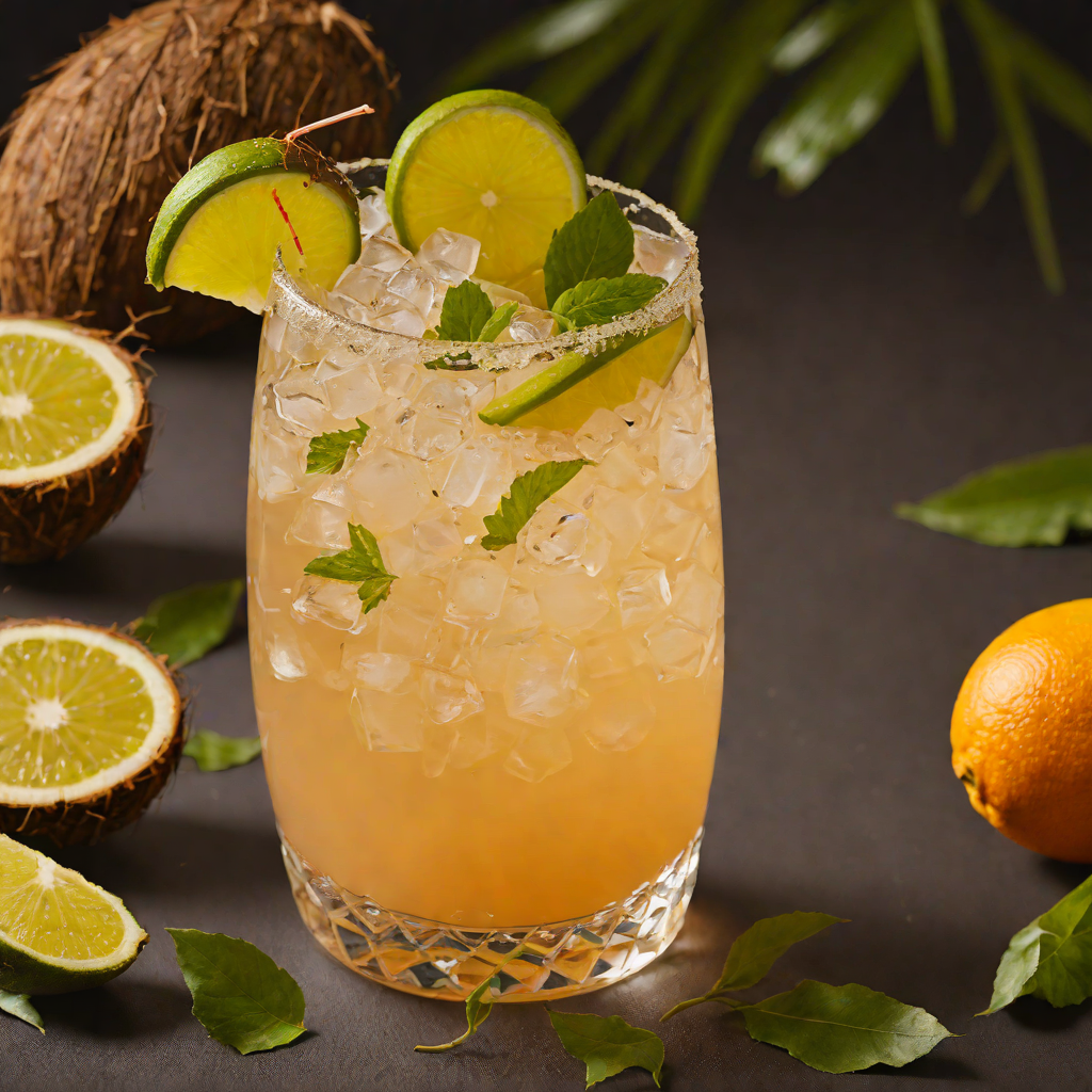 Tiki-Inspired Coconut Rum Punch with Tropical Citrus