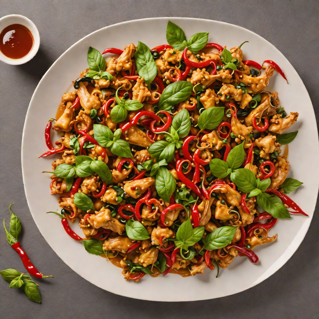 Stir-Fried Chicken with Chilies and Basil