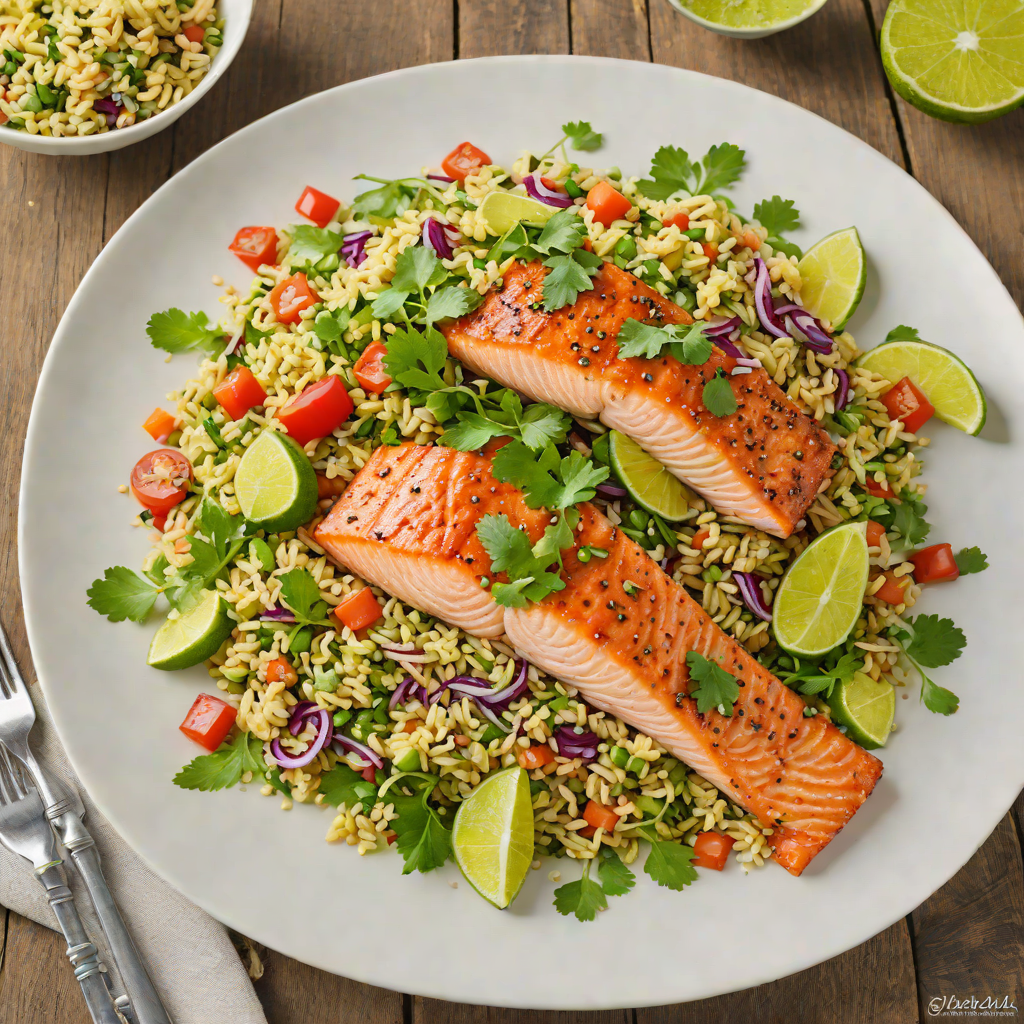 Pan-Seared Salmon with Cilantro Lime Quinoa Salad