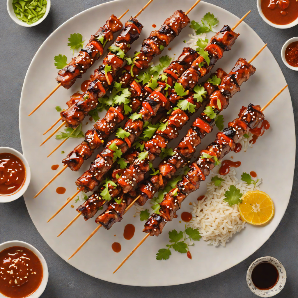 Sweet Heat Korean BBQ Pork Skewers with Gochujang Glaze