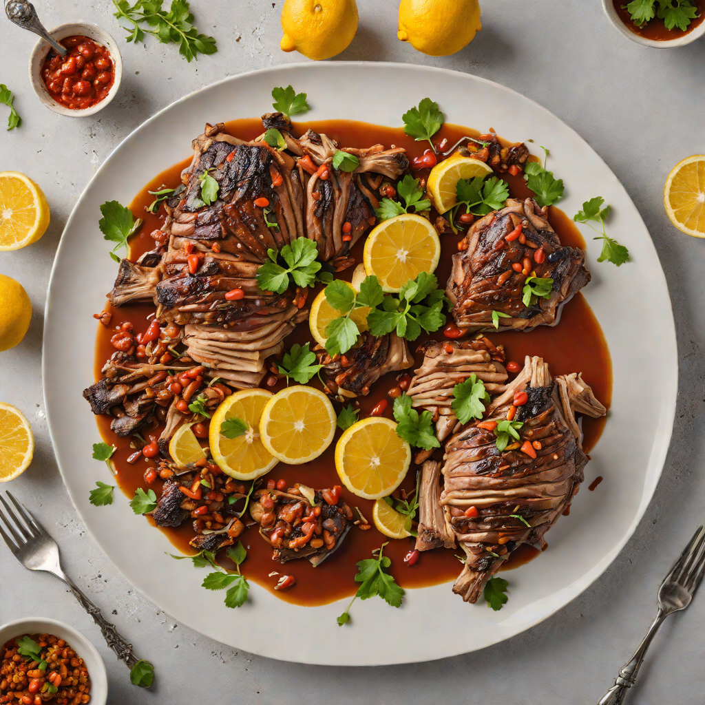 Slow-Roasted Moroccan Lamb Shoulder with Harissa and Preserved Lemon