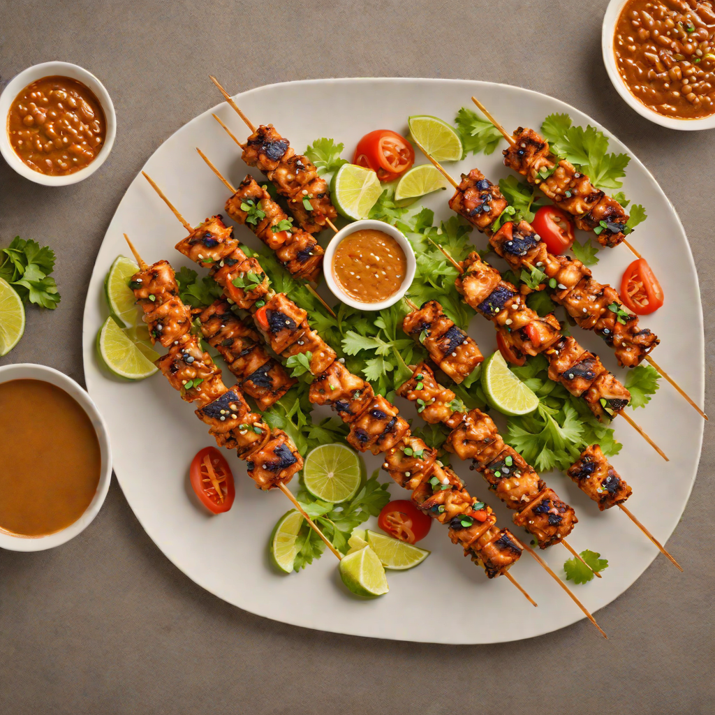 Grilled Suya-Spiced Chicken Skewers with Chili-Peanut Sauce