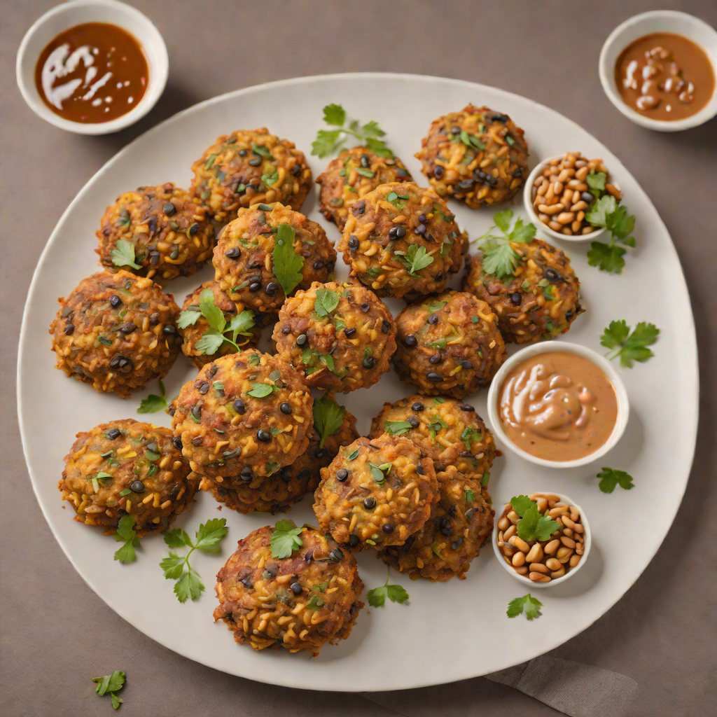 Plantain and Black-Eyed Pea Fritters with Spicy Dipping Sauce