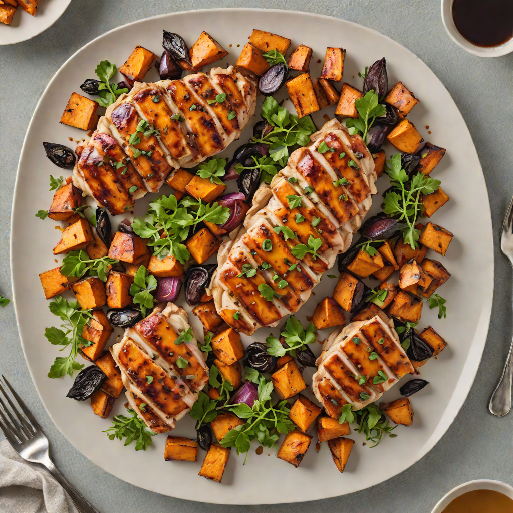 One-Pan Balsamic Chicken with Roasted Sweet Potatoes