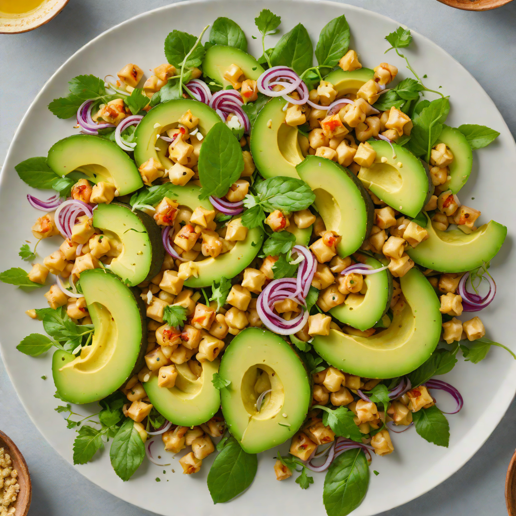 Citrus-Infused Avocado and Chickpea Salad with Tahini Dressing