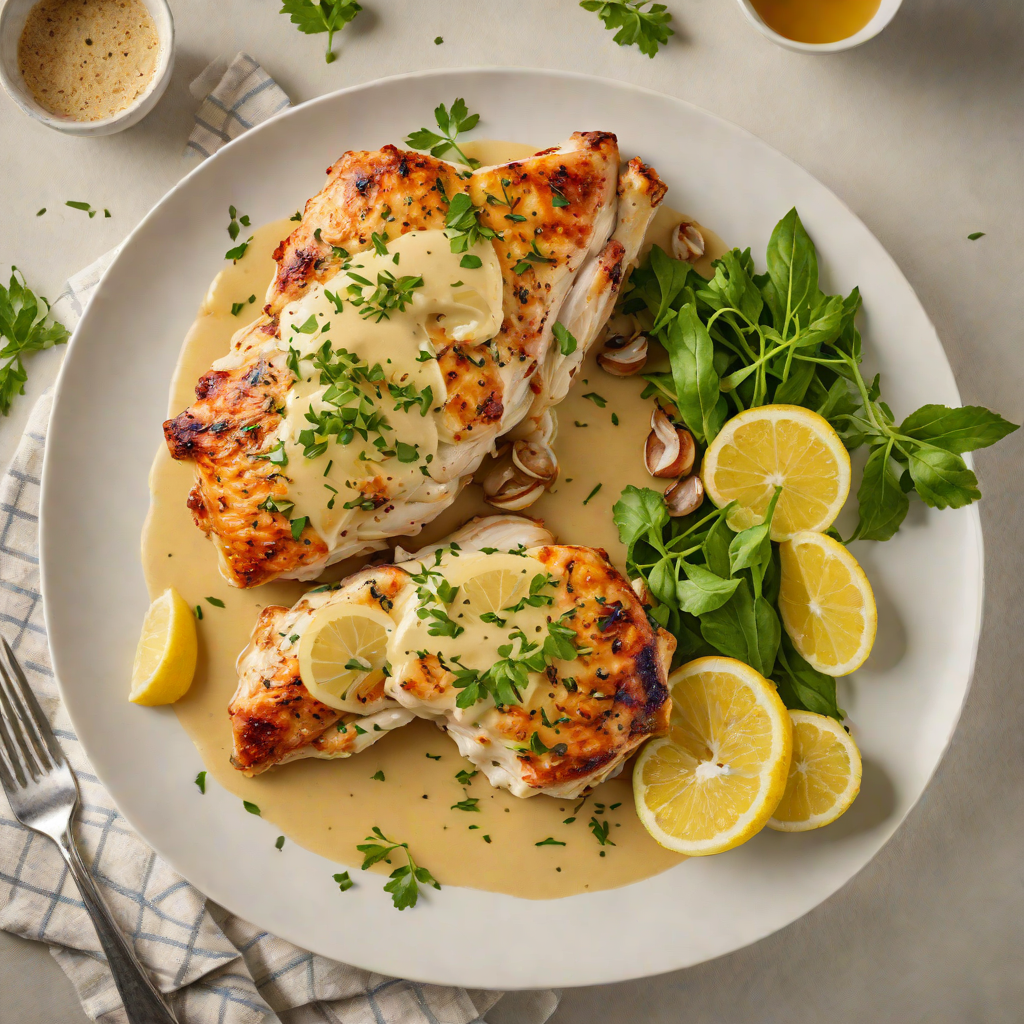 Skillet-Seared Chicken with Garlic Lemon Butter Sauce