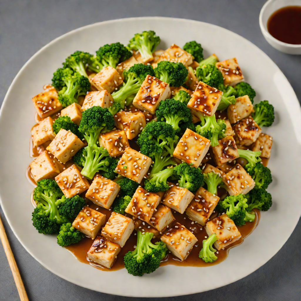Quick Stir-Fried Tofu and Broccoli in Garlic Sauce