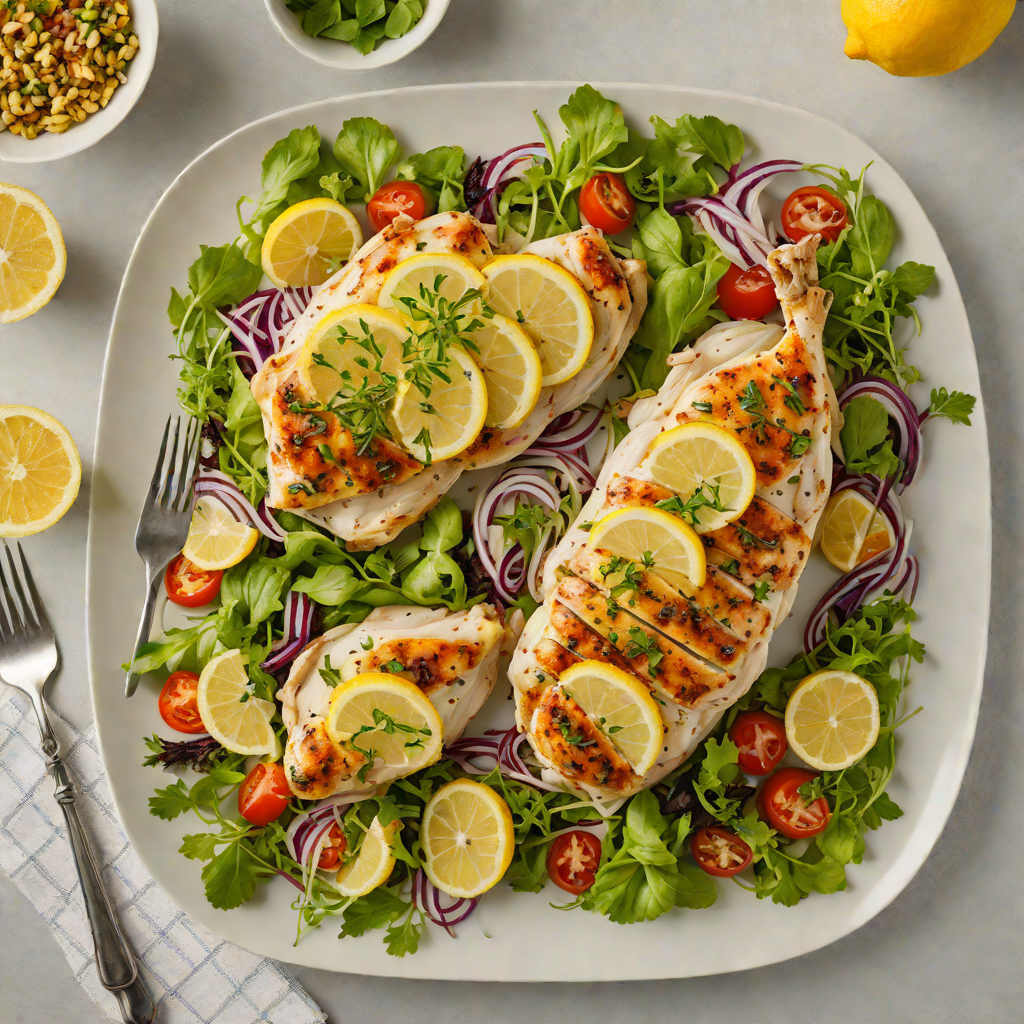 Sheet Pan Lemon-Herb Chicken with Tabbed Notes Salad