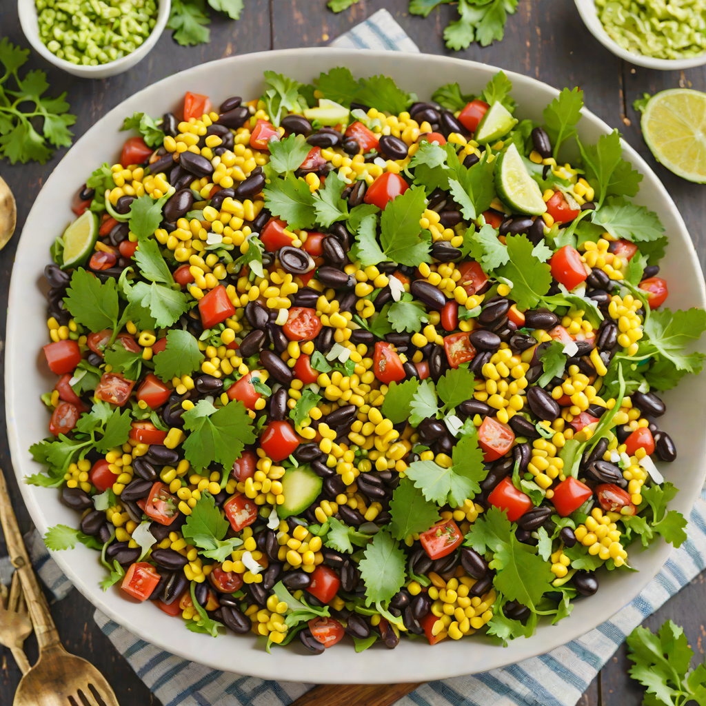Mexican-Inspired Black Bean and Corn Salad with Cilantro Lime Dressing