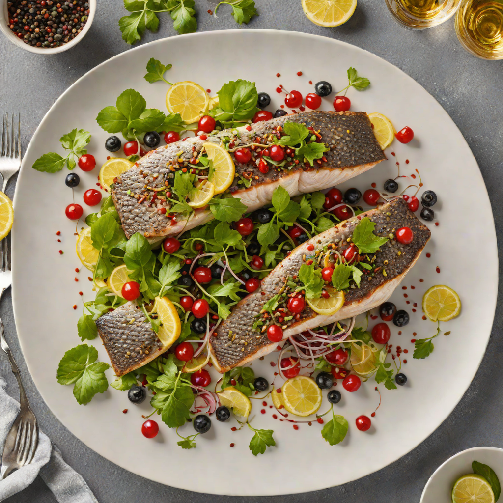 Tasmanian Pepperberry-Spiced Barramundi with Finger Lime Salad