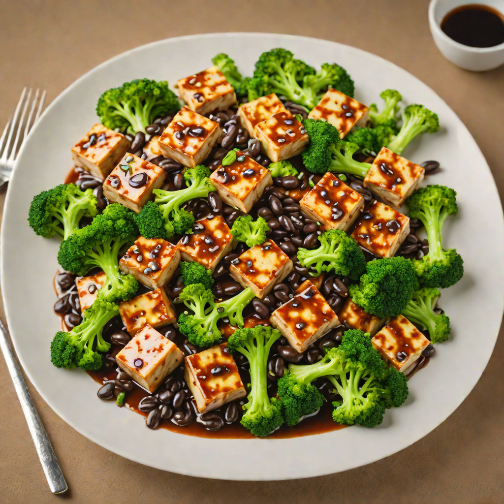 Stir-Fried Tofu with Spicy Black Bean Sauce and Broccoli