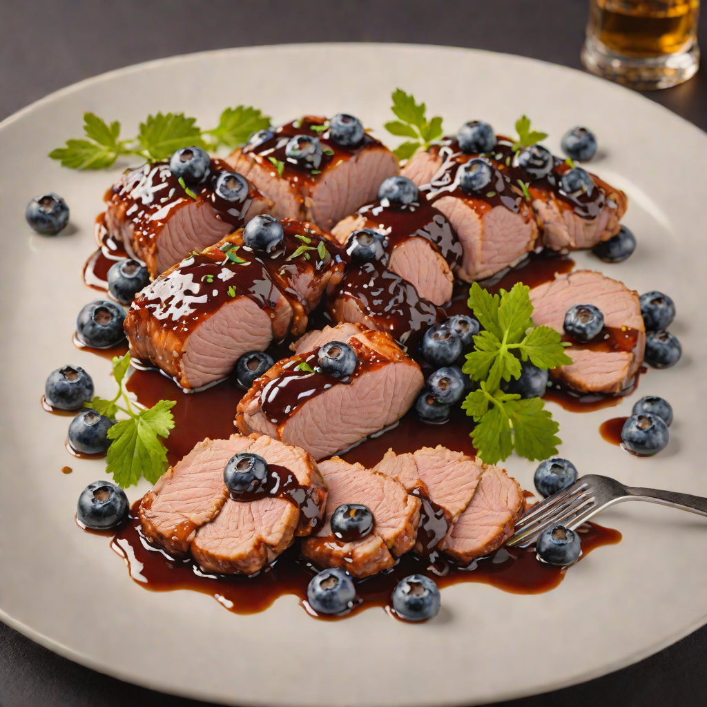Blueberry Bourbon Glazed Pork Tenderloin