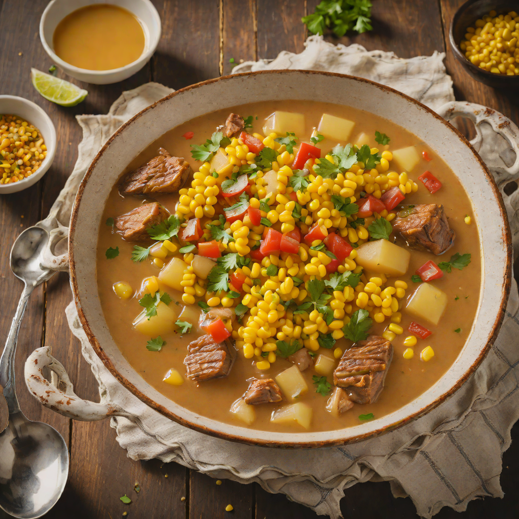 Bolivian Potato and Corn Stew with Aji Sauce