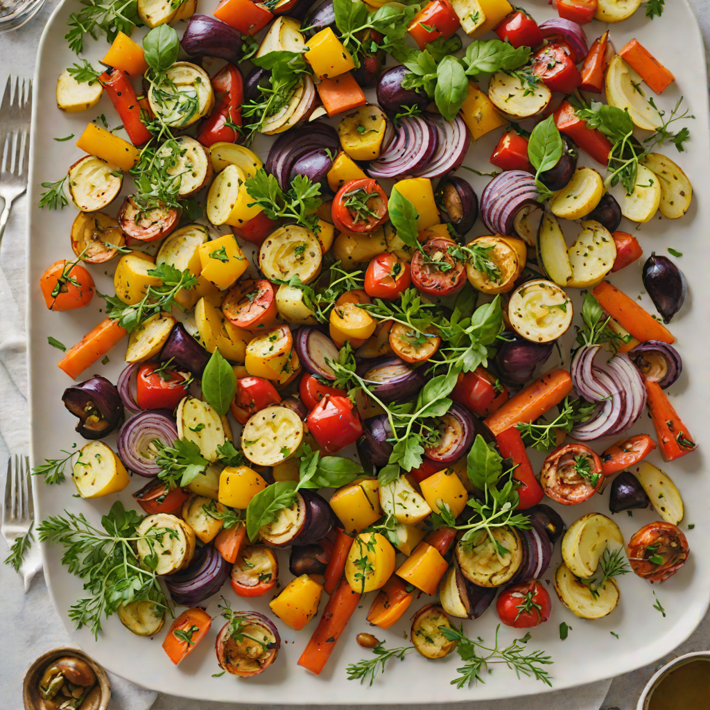 Sheet Pan Half-Harvest Roasted Vegetables with Herb Vinaigrette