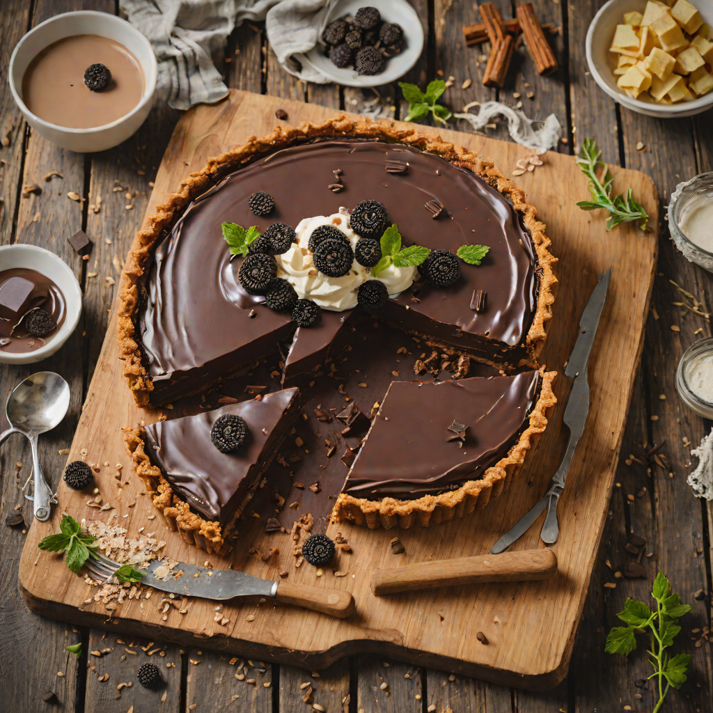 No-Bake Chocolate Ganache Pie with Oreo Crust