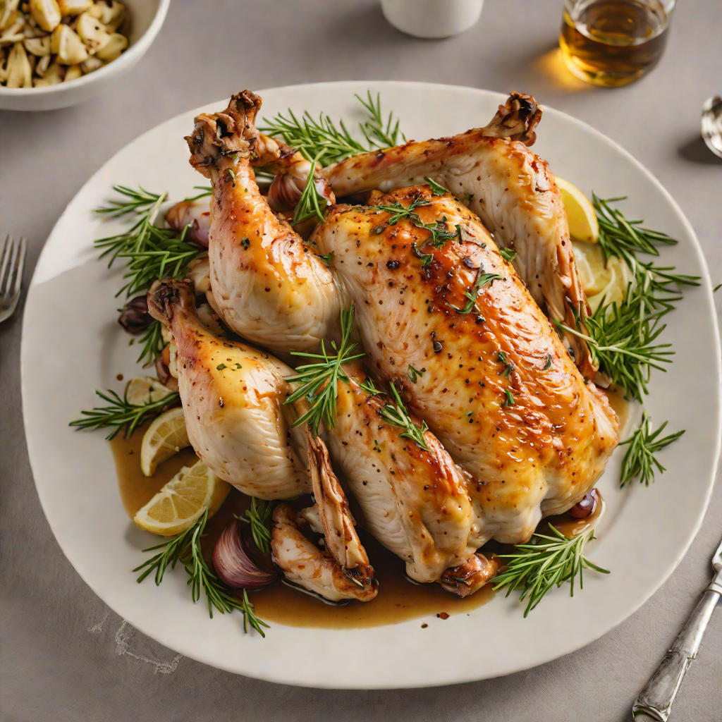 Secluded Herb-Roasted Chicken with Garlic and Rosemary