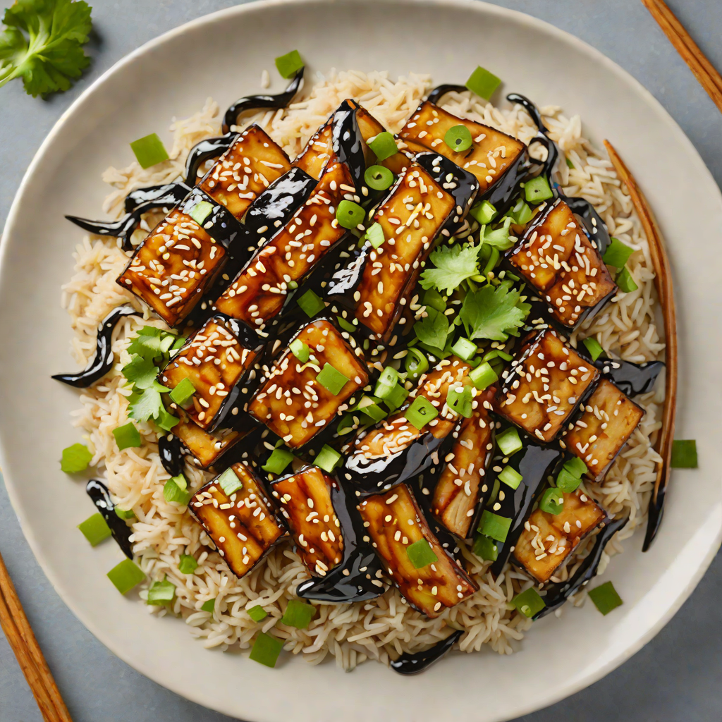 Covert Miso-Glazed Eggplant Donburi with Scallions and Sesame
