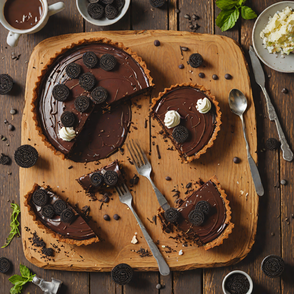 Oven-Baked Chocolate Ganache Tart with Oreo Crust