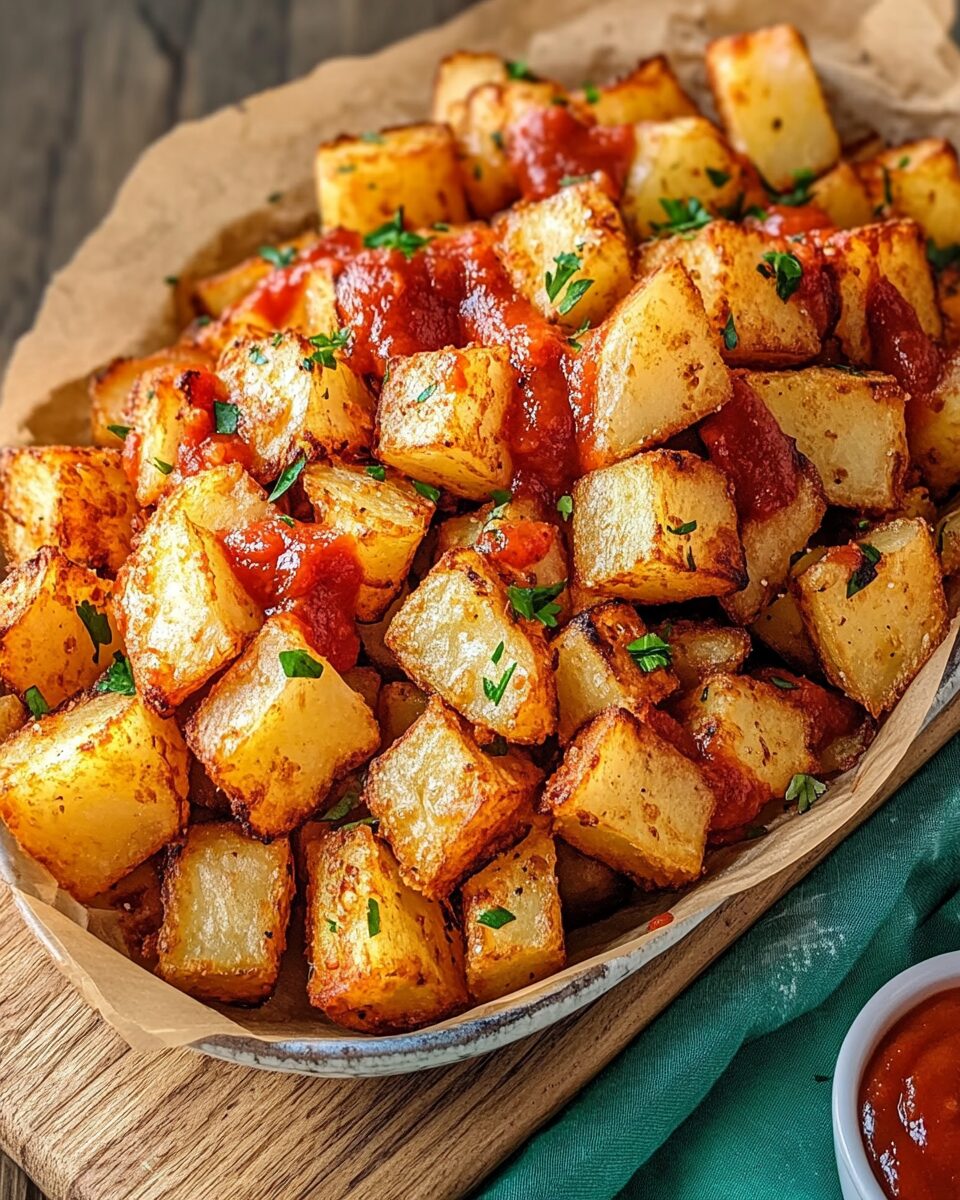 Oven-Roasted Patatas Bravas with Spicy Tomato Sauce