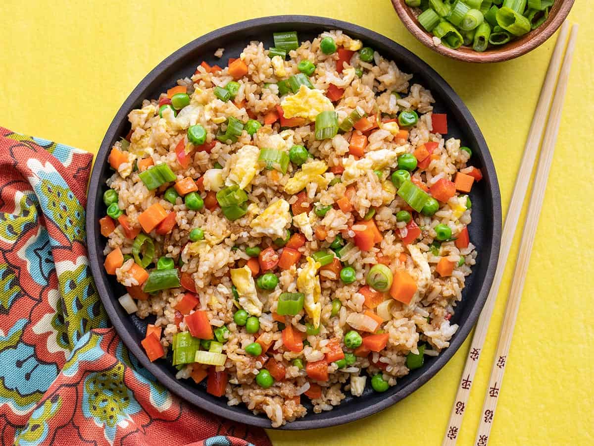 Scorched Skillet Rice with Raw Spring Vegetables