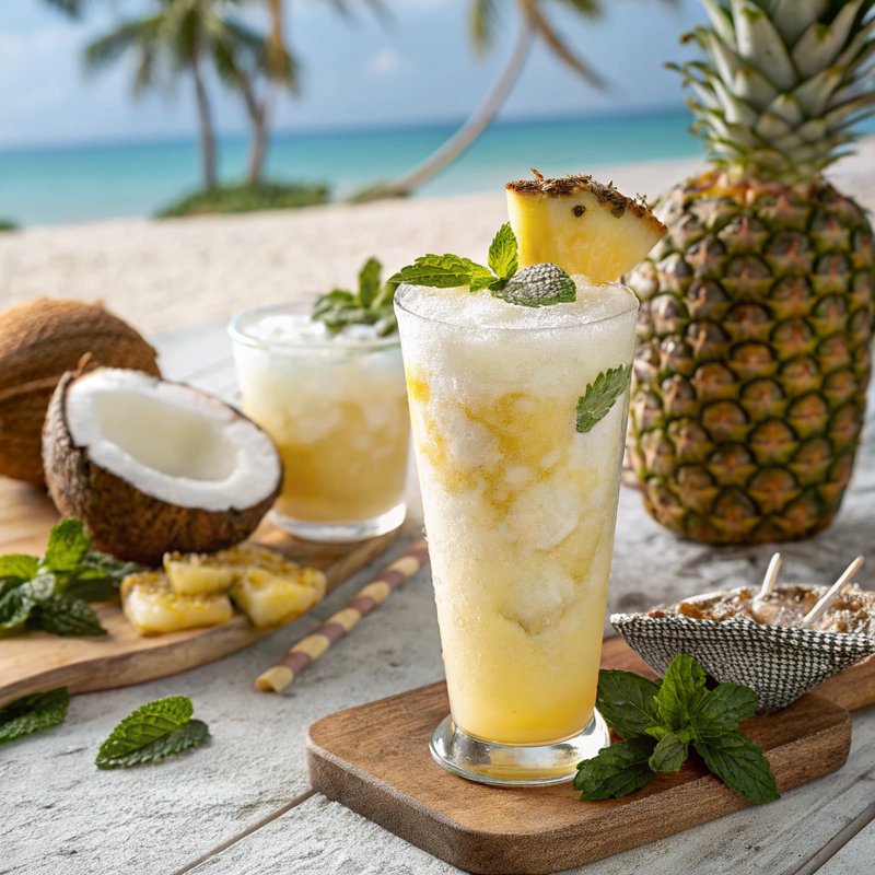 Senegalese Ginger Pineapple Cooler with Coconut