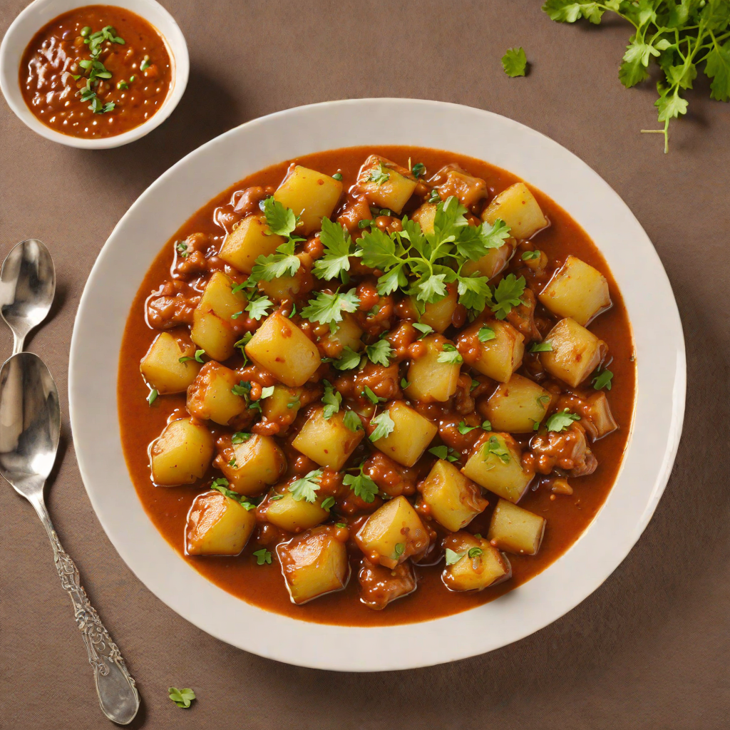 Surti Style Potato Petis in Tangy Tomato Gravy